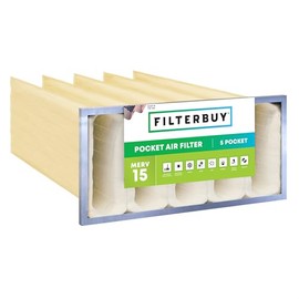 Filterbuy 16x25x30 5-Pocket Air Filter MERV 15 HVAC Replacement (1-Pack)