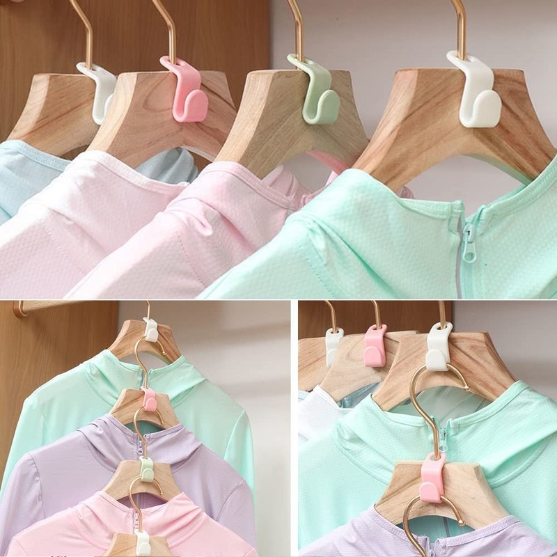Clothes Hanger Connector Hooks，100 Pcs Hanger Extender Clips Cascading Clothes
