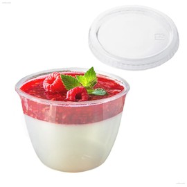 Shingi Heat Resistant Dessert Cup, Pudding Cup, Jelly Cup, Tull Shape, 4.3 fl oz (115 cc), With Lid, 100 Pieces, Made in Japan