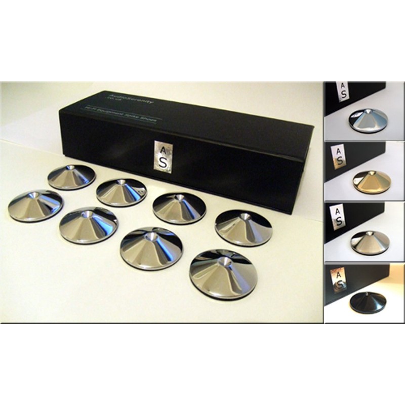 Set of 8 AudioSerenity Brushed Stainless Steel Hi-Fi Spike Shoes