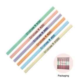 MIRACLE Cristone Ceramic Fiber Stones 6-Pack – 3 15/16" L x 5/32" W x 1/32" T – Grits #150#200#400#600#800#1000 – for Grinding Polishing Metal Wood Plastic – Air Tool Compatible