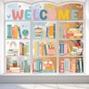 12 Sheet Welcome Boho Book Bookshelf Window Clings Back to