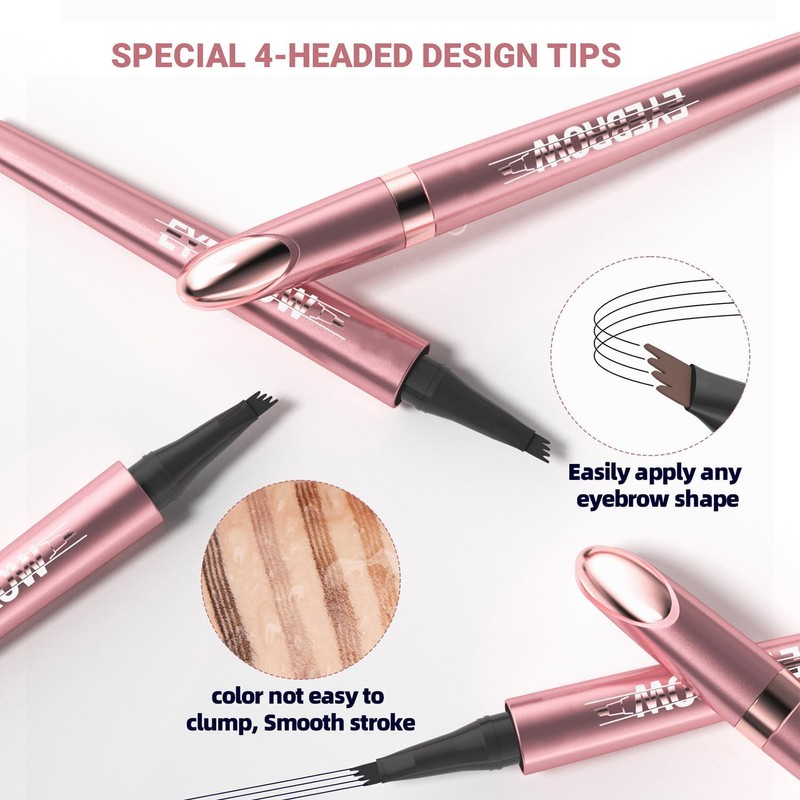 Eyebrow Pencil, Waterproof and Sweatproof Eyebrow Pencil, 2-in-1 Eyebrow Pencil