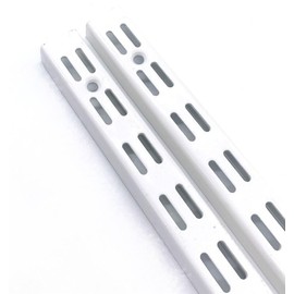 Twin Slot Shelving Uprights White - Wall Mounted Heavy Duty Steel Upright | Pack of 2-170mm / 17cm