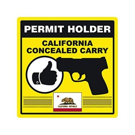 fagraphix California Concealed Carry Permit Holder Sticker Self Adhesive Vinyl 2a permited FA Vinyl - 4.00 Wide