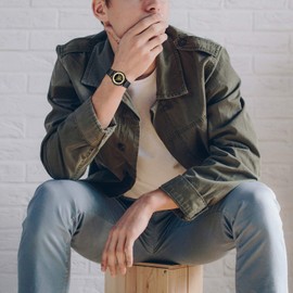 JewelryWe Men's Watch Analogue Quartz Waterproof Watch Black Leather Strap Men's Casual Watch with Gear Design Dial, gold, Christmas Day, birthday