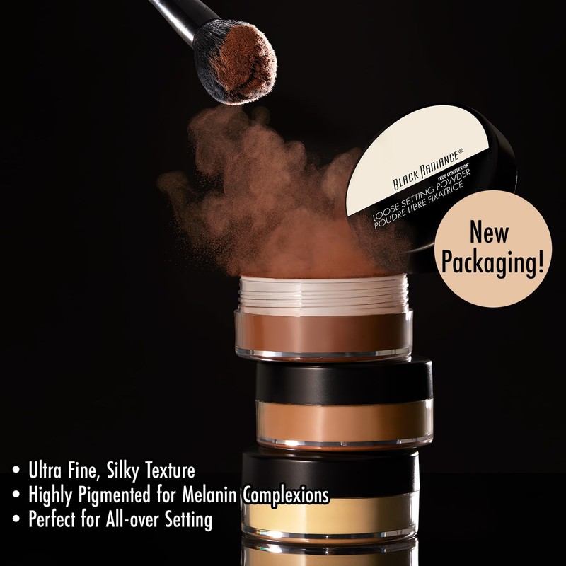 Black Radiance True Complexion Loose Setting Powder, Silky Blendable Formula,