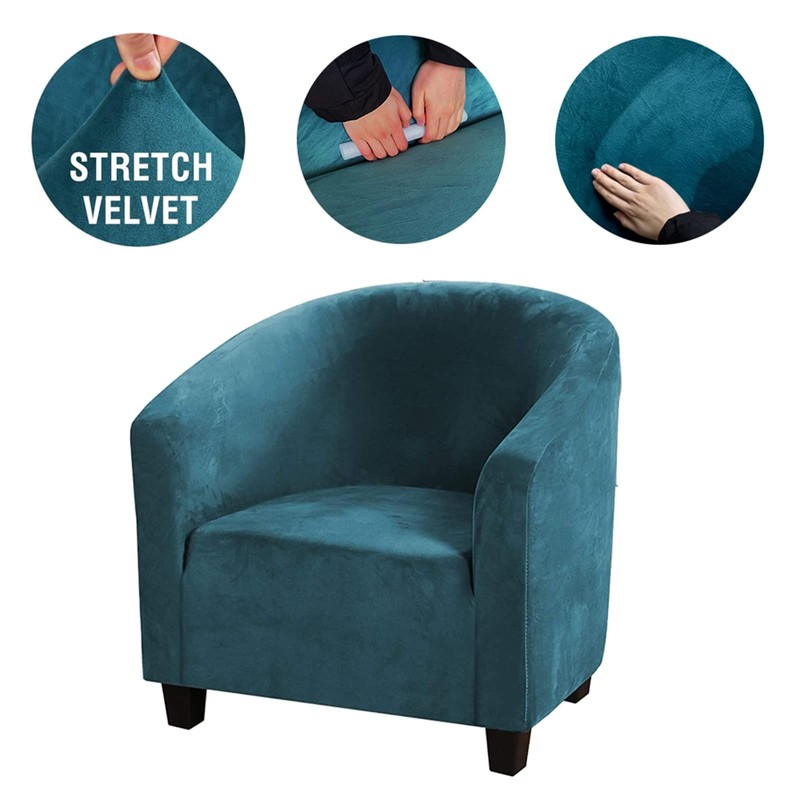 Soft Velvet Tub Chair Cover - High Stretch Bucket Chair