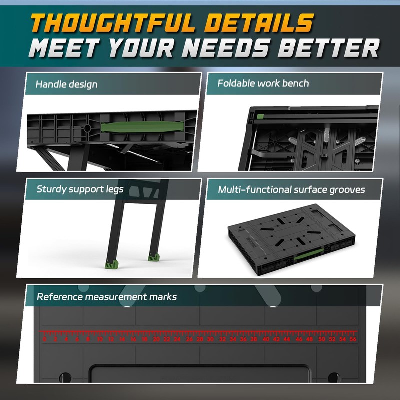 Foldable Work Bench,Easy Step Protable Work Table,34" W x 25"