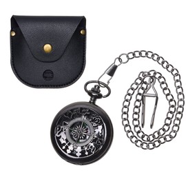 Eco-Fused コスプレ レトロ コンパス チェーンとフェイクレザーバッグ付き - トレッキング、バックパッキング、セーリング、スカウトのナビゲーションツール - スチームパンクコスチュームアクセサリー