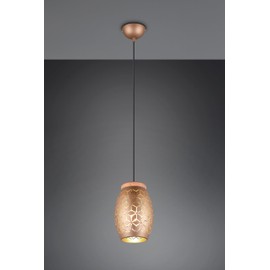 Reality Leuchten Bidar R31571065 Pendant Light Metal Coffee / Gold-Coloured Wood Natural Excl. 1x E27