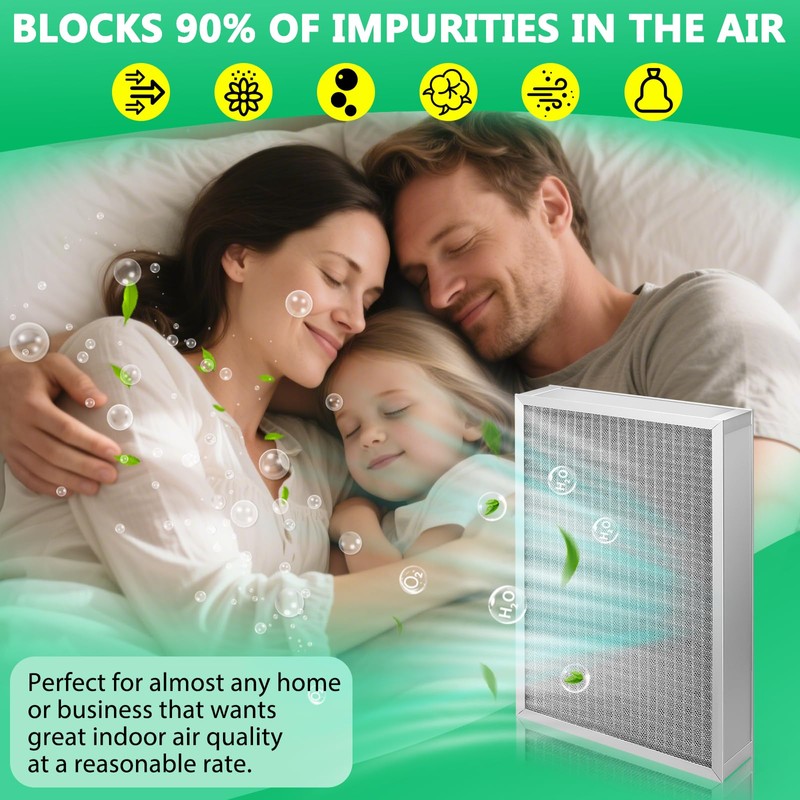 YPHSF 20×25×5 Air Filter MERV-11 | Washable Reusable Furnace Filter|