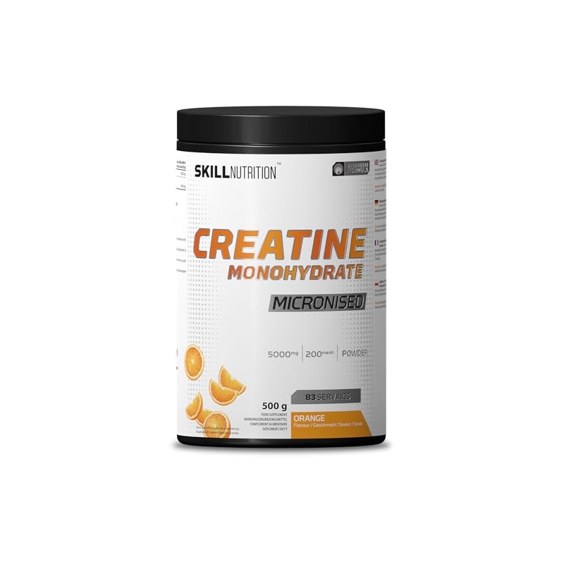 Skill Nutrition Micronized Creatine Monohydrate Orange | High-Absorption Formula with