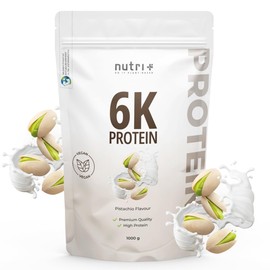 Nutri + Proteinpulver Pistazie 1 kg - Eiweißshake mit 76% Eiweiß - Eiweißpulver mit allen Aminosäuren - Protein Pulver vegan - Muskelaufbaupräparat