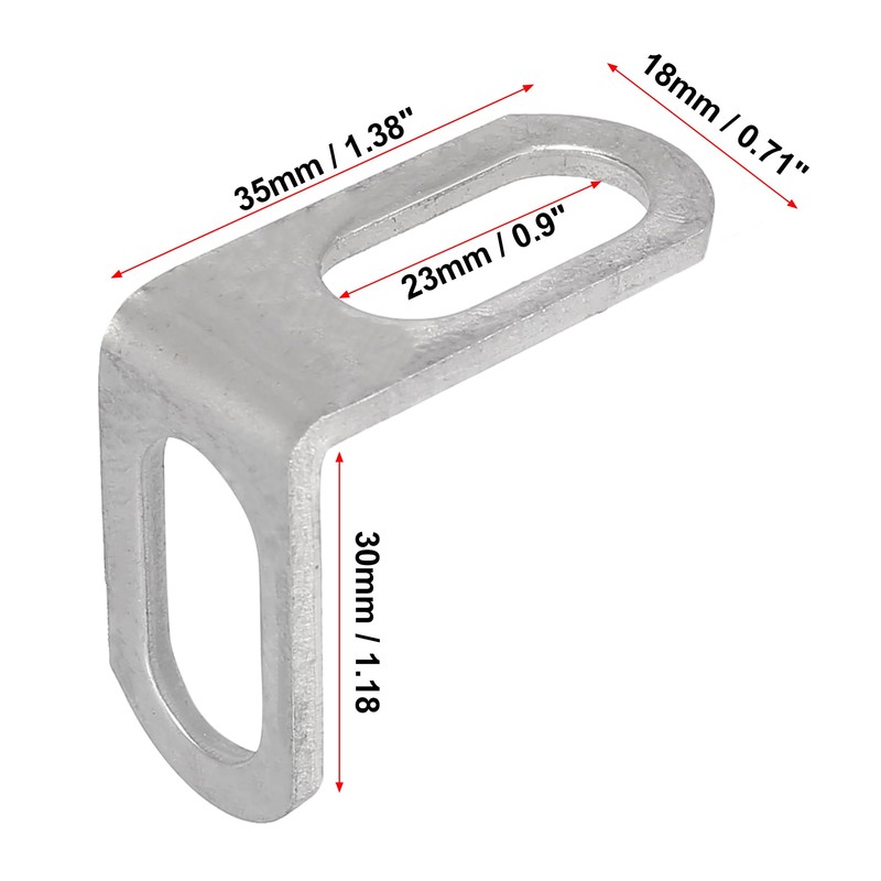 Motoforti 23mm 0.9" Motorcycle Exhaust Pipe Bracket L Shape Mounting