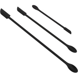 Juego de mini espátulas de silicona, juego de miniespátulas de silicona de 3 piezas, raspador de maquillaje de doble punta para brillo de labios, esmalte de uñas