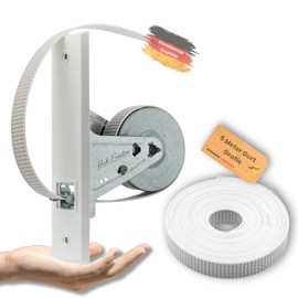 Roller Shutter Belt Winder Inlet Belt Roller [With 5 m Belt Strap] Belt Roller Blind Winder Flush-Mounted with Cover (Hole Spacing 135 mm)