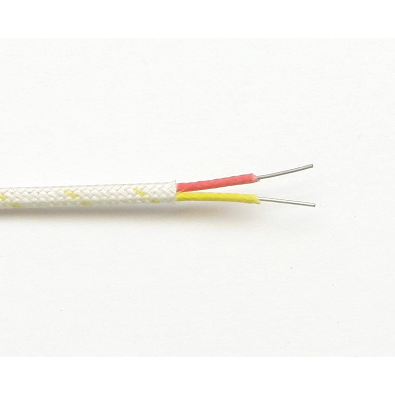 K-Type Thermocouple Wire AWG 24 Solid w. Braided Fiberglass Insulation