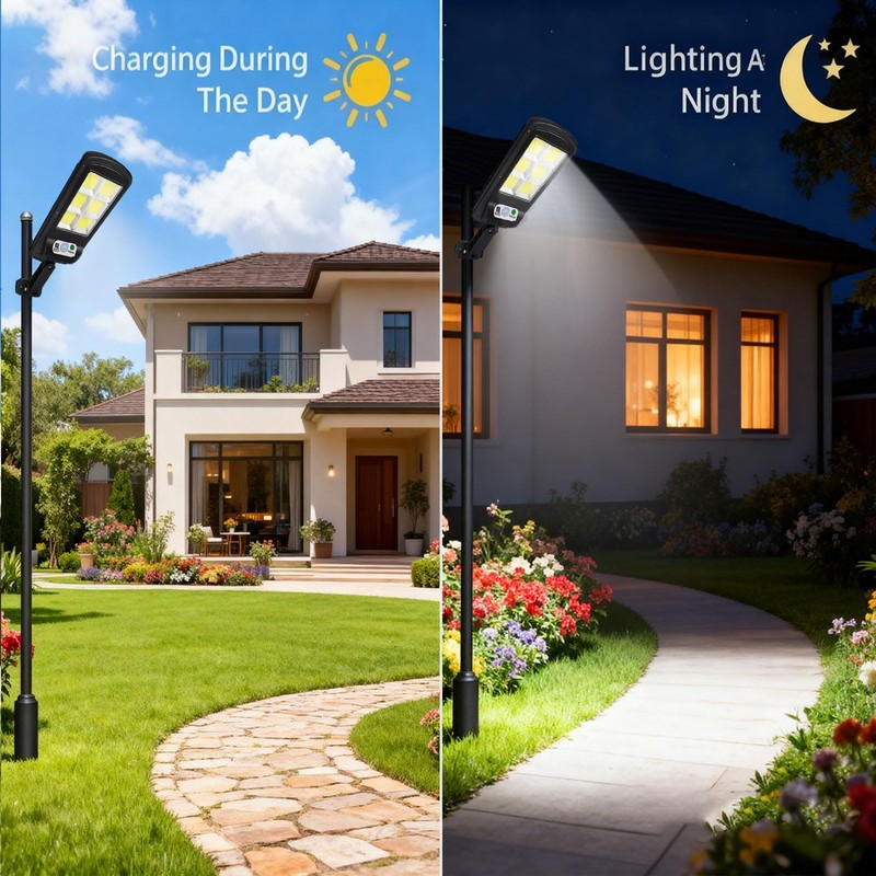 NUNET 2 Pack 120 LED Solar Security Lights Outdoor, Motion