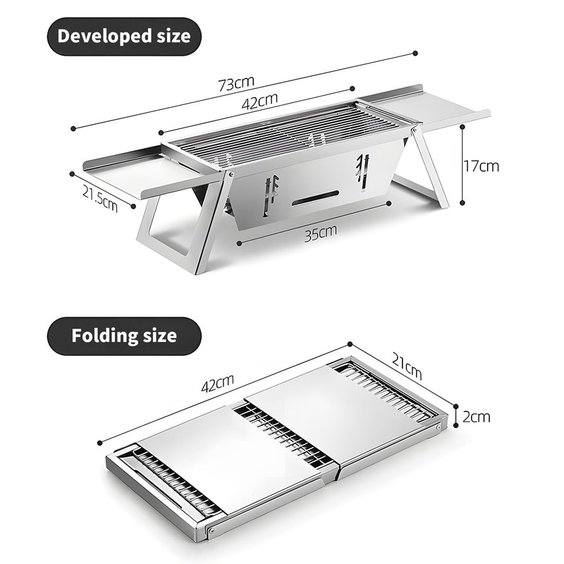 Small Barbecue Grill Outdoor Stainless Steel Grill Charcoal BBQ Grill