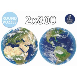 Educa - Round Planet Earth. 2 Round Puzzles of 800 Pieces. Ref. 19039, Multicolor