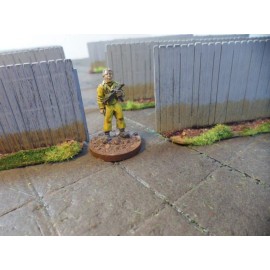 Wargame Terrain Privacy Fence w gates 8pc  4-feet in 25mm 28mm 32mm 1/56 1/48