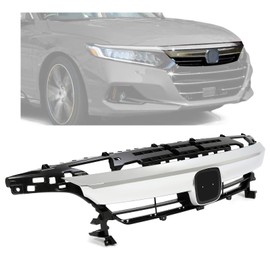 HECASA Front Grille Compatible with 2021-2022 Honda Accord Grill Chrome Silvery