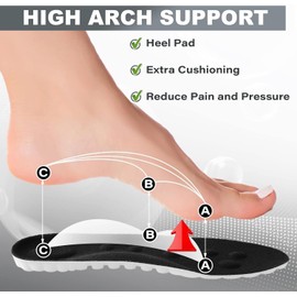 1 Par Plantillas para Fascitis Plantar, Plantillas Memory Foam Hombres y Mujeres, Plantillas Deportivas Ortopédicas, Alivio De Dolor En Pies,Mayor Comodidad Para Caminar Y Correr (Negro, 35-36)