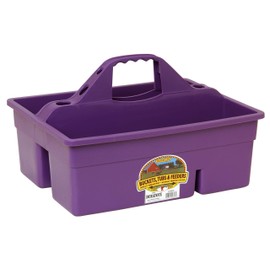 Little Giant® Plastic DuraTote | Horse Grooming DuraTote | Durable Tote Box Organizer with Easy Grip Handle | Extra Thick Sidewalls | Purple