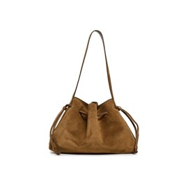 Madewell Women's Suede Drawstring Shoulder Bag, Dried Acorn, Brown, One Size
