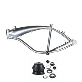 Bicycle Gas Tank Built-in Frame with 2.4L Fuel Tanks (Brushed Alum) & 1 1/8" Headset Gas Motorized Bike Frame