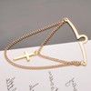 RunootPR Men's Gold Tie Chain 2.4" Simple Cross Tie Clip