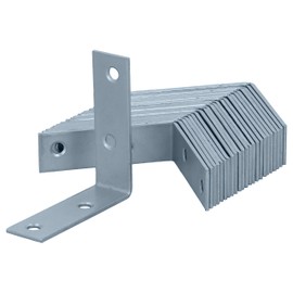 HELPMATE Pack of 24 Chair Brackets 60 x 60 x 18 mm - Angle Connector Galvanised & Blue Passivated - Furniture Angle with Excellent Corrosion Protection, Stable & Durable - Easy Assembly
