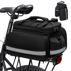 RAINSMORE 22L Alforjas para Bicicleta Impermeable,Multifuncional Bolsa de Asiento Trasero de Bicicleta,Maletero Trasero,Portabicicleta trasero con cubierta de lluvia,borde reflectante y Gran capacidad