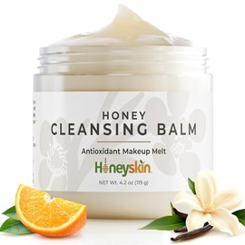 Honeyskin- Bálsamo limpiador desmaquillante con miel - Desmaquillante de rostro y ojos para pieles sensibles - Gel limpiador facial - Hyd