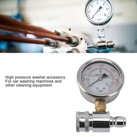 MIRIAM SONG High Pressure Washer Gauge with 3/8in Quick Connect Accessories for Pressure Washer,600 psi