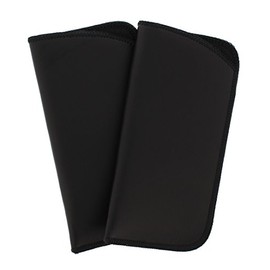 2 Pack Soft Faux Leather Slip In Eyeglass Case, Fits Medium to Large Frames, Black
