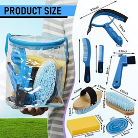 Cunhill 9-Piece Horse Grooming Kit with Portable Tote Bag