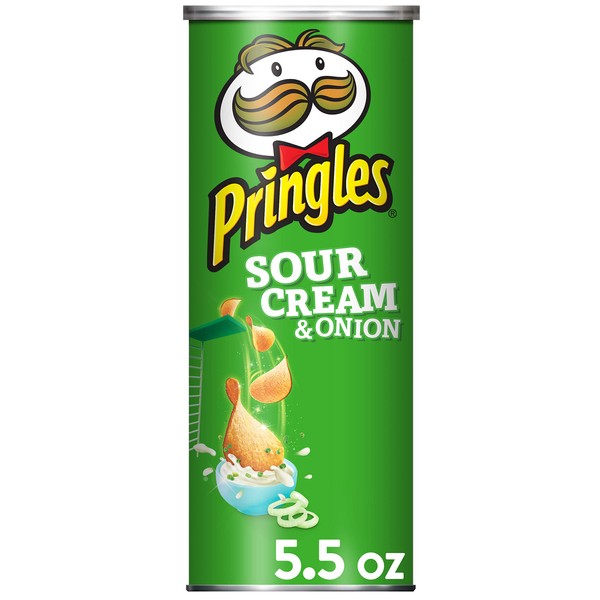Pringles Potato Crisps - Sour Cream and Onion Flavored, 5.5 oz Can