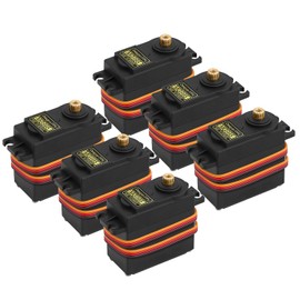 6PCS MG995 55g Servo RC Servos Digital High Speed Torque Servo Motor Metal Gear Servo Waterproof for Futaba JR RC Car Airplane Helicopter Mechanical Arm Control Angle 180°