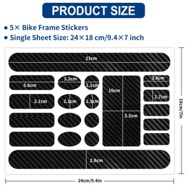 QHSXMQ Pack of 5 Frame Protection Film for Bicycle, Bicycle Sticker, MTB Bike Frame Protection Carbon Sticker, Bicycle Protective Film, Chain Stay Sticker, Bicycle Protection Paint Damage Frame