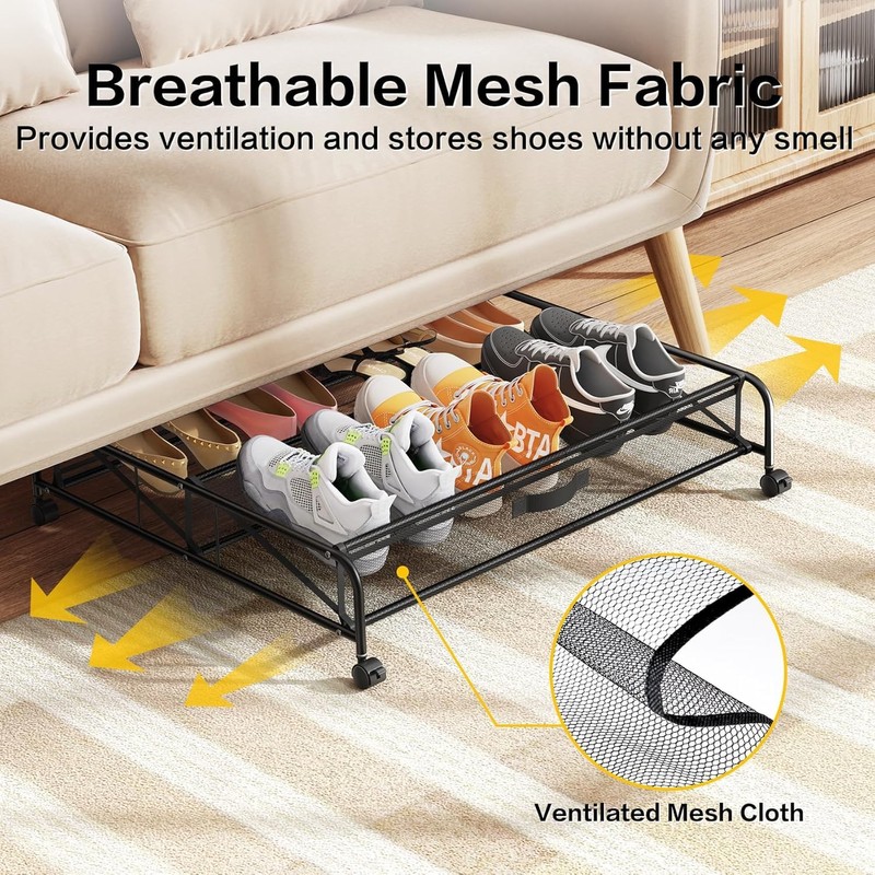 Under Bed Shoe Storage Organizer,1 Pack Shoe storage with Wheels