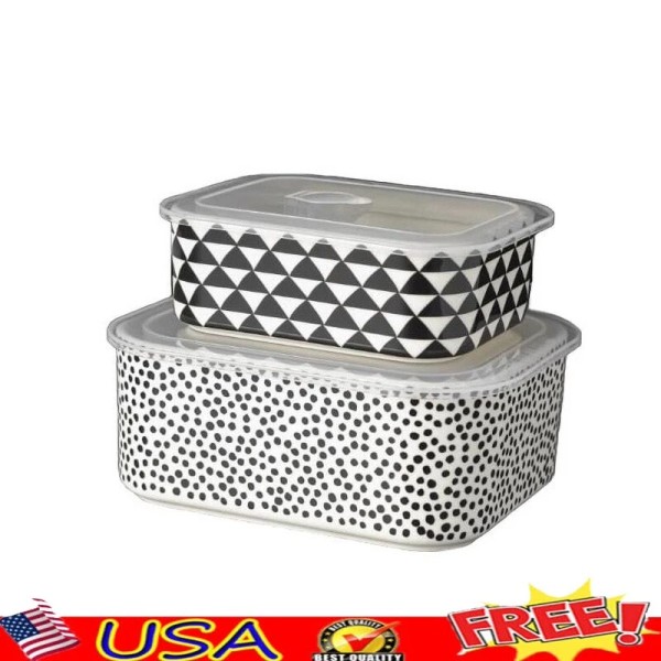 Unbranded 4 Piece Ceramic Baking Dish Set W/ Lid Non-Stick