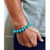 BIYONGDE 10MM Turquoise Beaded Stretch Bracelet, Light Blue Friendship Bracelet,