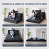 MAXYOYO Folding Sofa Bed, Tufted Bean Bag Bed with Pillows
