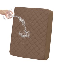Easy-Going Waterproof Chair Cushion Cover, Non-Slip Leakproof Sofa Seat Cushion Slipcovers, Quilted and Stretch Furniture Protector for Dogs, Pets (1-Piece Chair Cushion, Brown)