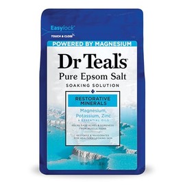Dr Teal's Dr Teal's Pure Epsom Magnesium Salt Soak, Restorative Minerals with Magnesium, Potassium & Zinc, 3 lbs