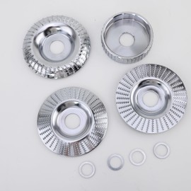 Angle Grinder Wood Carving Disc Set, 5/8 Inch Bore, 3/4 Inch Attachments, Wood Shaping/Grinding/Cutting Disc, 4 Pieces, Silver