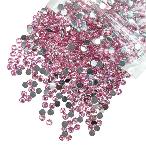qiipii 2800PCS 4mm Crystal Pink Resin Rhinestones for Crafting Dark