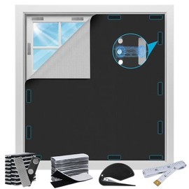 Window Blackout Magnetic 130 x 145 cm Blackout Roller Blind, No Drilling, Sun Protection Window, Indoor Roof Window Blackout for Bedroom, Blackout Removable Opaque